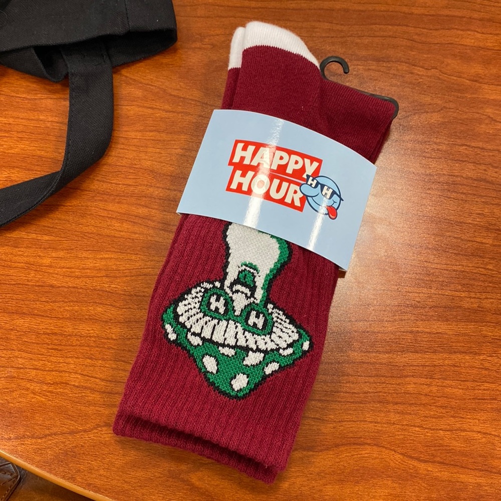 Brand New Happy Hour Mushroom Socks